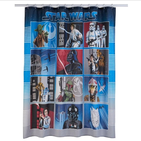 STAR WARS COLLAGE SHOWER CURTAIN - Picture 1 of 3